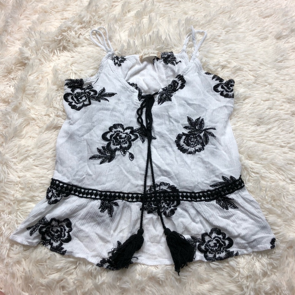 Altar’d State white floral embroidered top